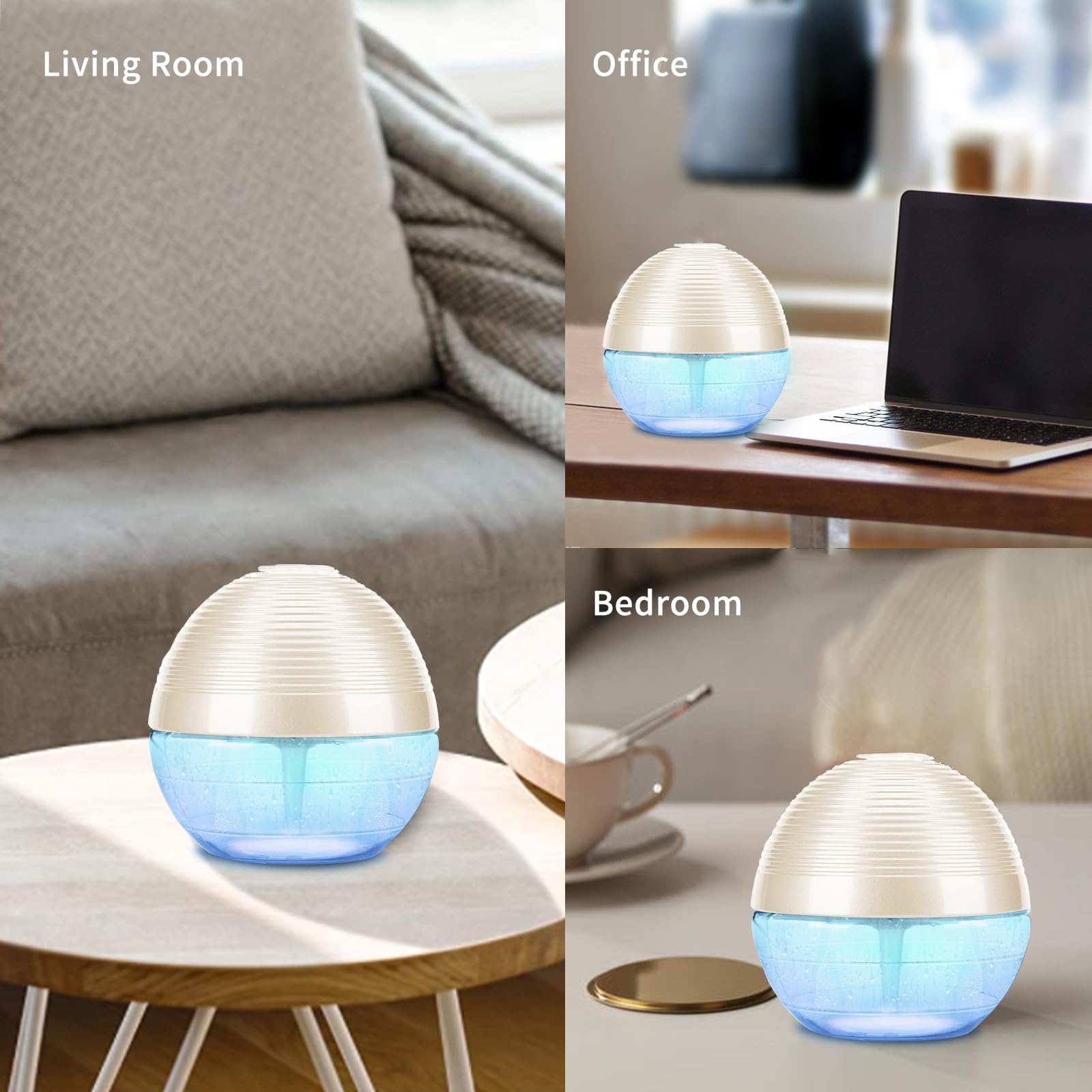 ap airpleasure Water-Based Purifier Air Washer, Air Revitalizer & Freshener, Air Fresher with 6 Colorful lights for Rooms (White)