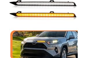 CFDSDE Front Grill Lights for Toyota RAV4 Accessories 2019-2024 LED Grille Lights for Hybrid LE SE XLE XSE Limited(with Turn Signals)