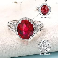 AGRULE 5.2 Carat Ruby Gemstone Ring for Women