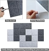 Uoisaiko 6pc Large 30x30cm Felt Bulletin Board Tiles with 30 Pins - Self view 6