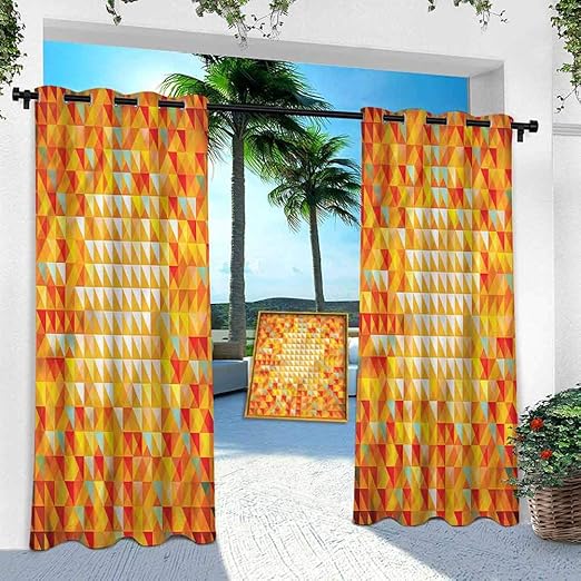 Cortina de pérgola Aishare Store, abstracta, triángulos cuadrados