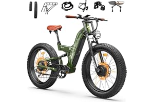 FREESKY 4000W Dual Motor Electric Bike for Adults, 48V 30AH Samsung Cells Battery 190KM Range, 64KM/H AWD Fast E-Bike, 26" Fa