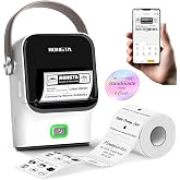 Rongta Bluetooth Label Maker Machine with Tape | Thermal Label Printer for Small Business and Home Organization, Portable Inkless Sticker Label Maker with 2x1.18 inch Labels