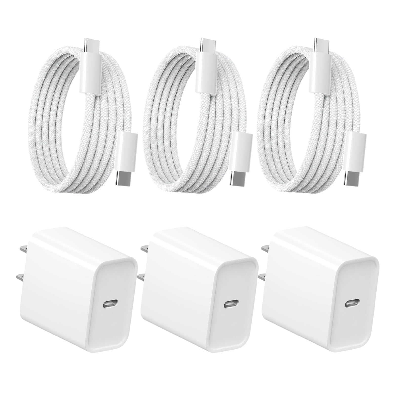 iPhone 17 16 15 Charger Fast Charging 20W Apple USB C Adapter Fast Charger Comes with 3FT C to C Woven Charging Cable Compatible with iPhone Air/17 Pro Max/16 Pro/16e/15 Plus,iPad Pro/Air/Mini,AirPods