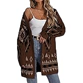 WDIRARA Women's Open Front Long Sleeve Long Cardigan Boho Chunky Sweaters Outwear Coats 2025 Fall Outfits