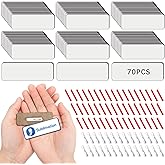 70PCS Blank Name Tags with pins ID Card Badges Holders Sublimation Blank Name Tags for Office Workers Students Employee 1 x 3 Inches