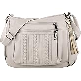 ELDA Purses for Women Pocketbooks Soft PU Leather Ladies Crossbody Purse Multi Pocket Shoulder Bag