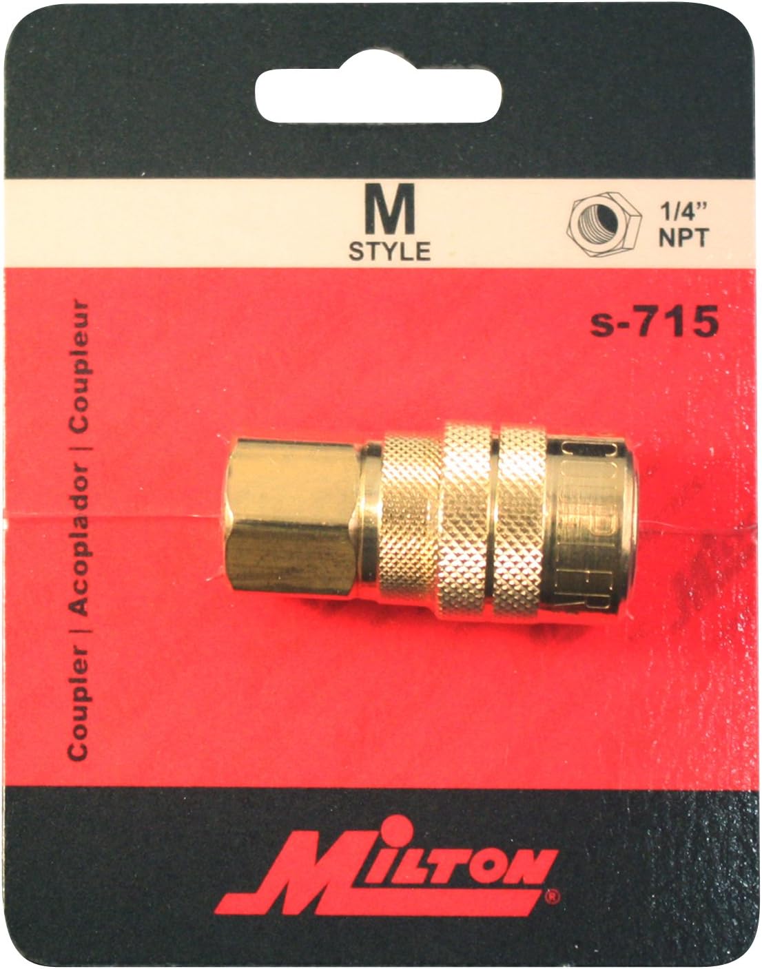 Milton (S-715) 1/4" FNPT Female M-Style KWIK-CHANGE Coupler - Air Tool Fittings - 