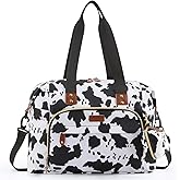 Tuwubi Diaper Bag Tote,Baby Diaper Bag with Pacifier Case Large Travel Diaper Tote Caddy for Mom and Dad Multifunction Large Baby Bag - M-Cow Print