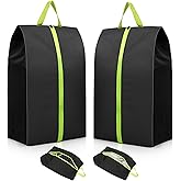 2 Pack Smell Proof Shoe Bags for Travel, Water-Resistant Odor Absorbing Cleat Shoe Organizer with Zipper | Sports Shoe Pouch for Soccer, Golf, Gym, Tennis, Baseball, Running