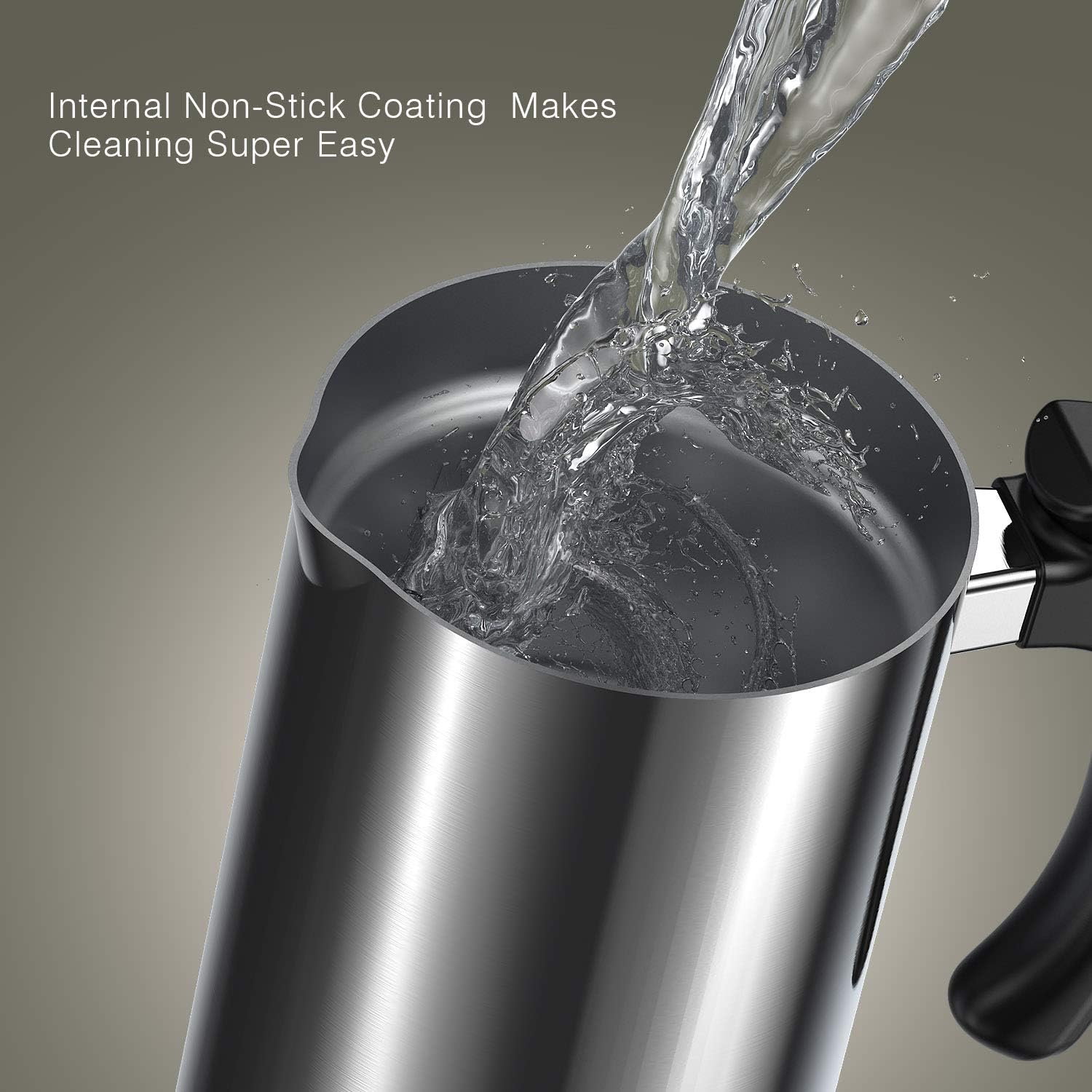 HadinEEon Milk Frother, Stainless Steel 16.9oz/3.4oz Electric Milk Frothr Automatic Milk Steamer, Hot and Cold Foam Maker and Milk Warmer (silver New version): Kitchen & Dining