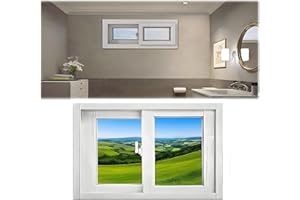 Basement Replacement Window, Vinyl Sliding Windows, 20" 24" 26" 28" 30" 32" 34" Sliding Window with Tempered Glass and Fiberg