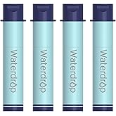 Waterdrop Gravity Water Filter Straw, Camping Water Filtration System, Water Purifier Survival for Travel, Backpacking and Emergency Preparedness, 0.1 Micron, 4 Pack, Light Blue
