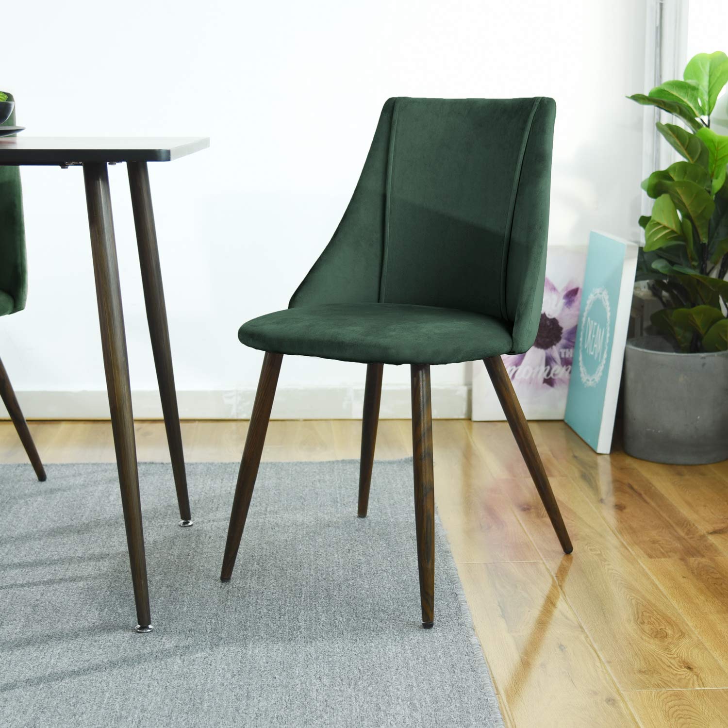 Photo 1 of ***2 CHAIRS TOTAL

wOod-it Dining Chairs Set of 2, Pre Assembled Velvet Chair Set Upholstered with Metal Legs Mid Century Modern for Dining Room, Kitchen, 17.7" W x 20.5" D x 32.7" H