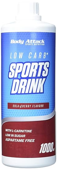 Body Attack Low Carb Sports Drink, Cola-Cherry, 1000 ml