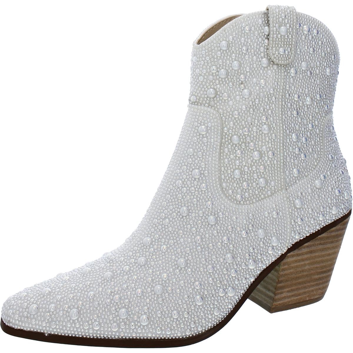Betsey Johnson Blue Women's Diva Western Boot, Pearl, 6.5 Image