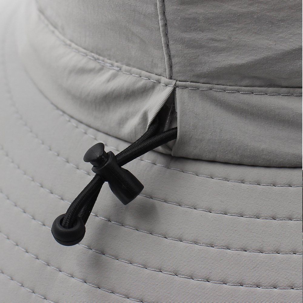 Hippih Waterproof Sun Hat Outdoor UV Protection Bucket Mesh Boonie Hat Adjustable Fishing Cap (Grey)