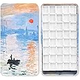 40Pcs Empty Half Pans with Magnetic Stripe Watercolor Paint Travel Tin Palette Case, Artist Paints Half Pan Kits for DIY Wate