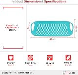 DIVCHI 2-Pack Serving Tray Set Non-Slip Green White with Handles 40.5 x 28.5 cm view 6