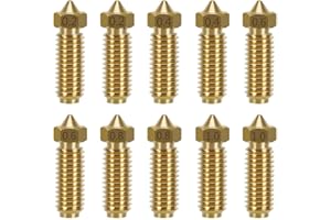 CNZTHDY 10PCS 3D Printer Extruder Nozzles Kit for Anycubic Kobra 3/Kobra 3 Combo, Packed High Temperature 2PCS 0.2mm+2PCS 0.4mm+2PCS 0.6mm+2PCS 0.8mm+2PCS 1.0mm Brass Nozzle, High Speed Nozzles