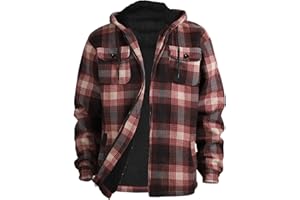 Facitisu Men's Winter Zip Up Hoodie Sherpa Fleece Sweatshirt Warm Thick heavyweight Coats