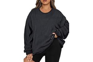 Eytino Women Plus Size Sweatshirts Long Sleeve Crew Neck Casual Oversized Soft Pullover Tops Shirts(1X-5X)