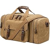 Waxed Canvas Duffel Bag 50L Waterproof Duffle Bag Travel Overnight Weekender Bag