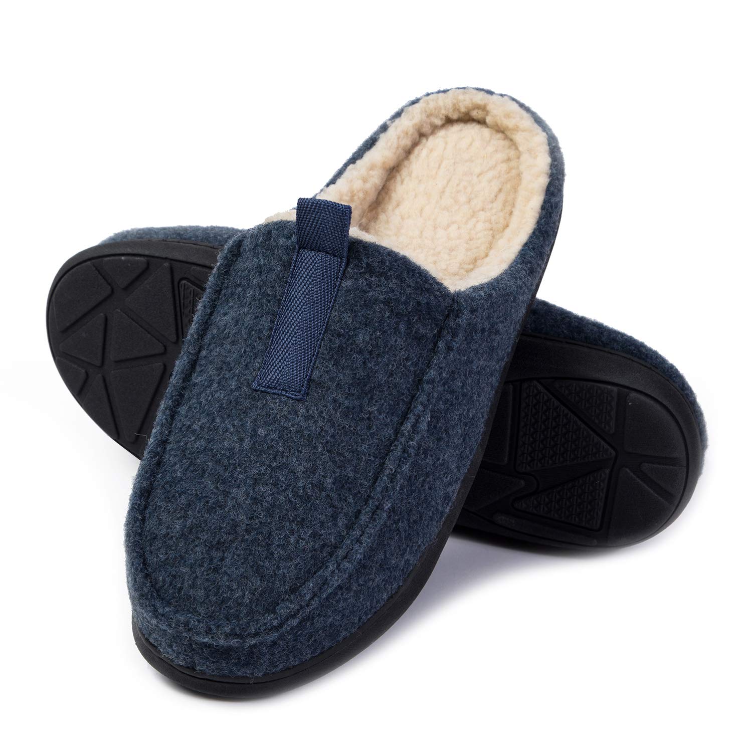 WFL Men's Comfort Memory Foam Slippers Home Shoes Warm Plush Lining for Indoor/Outdoor