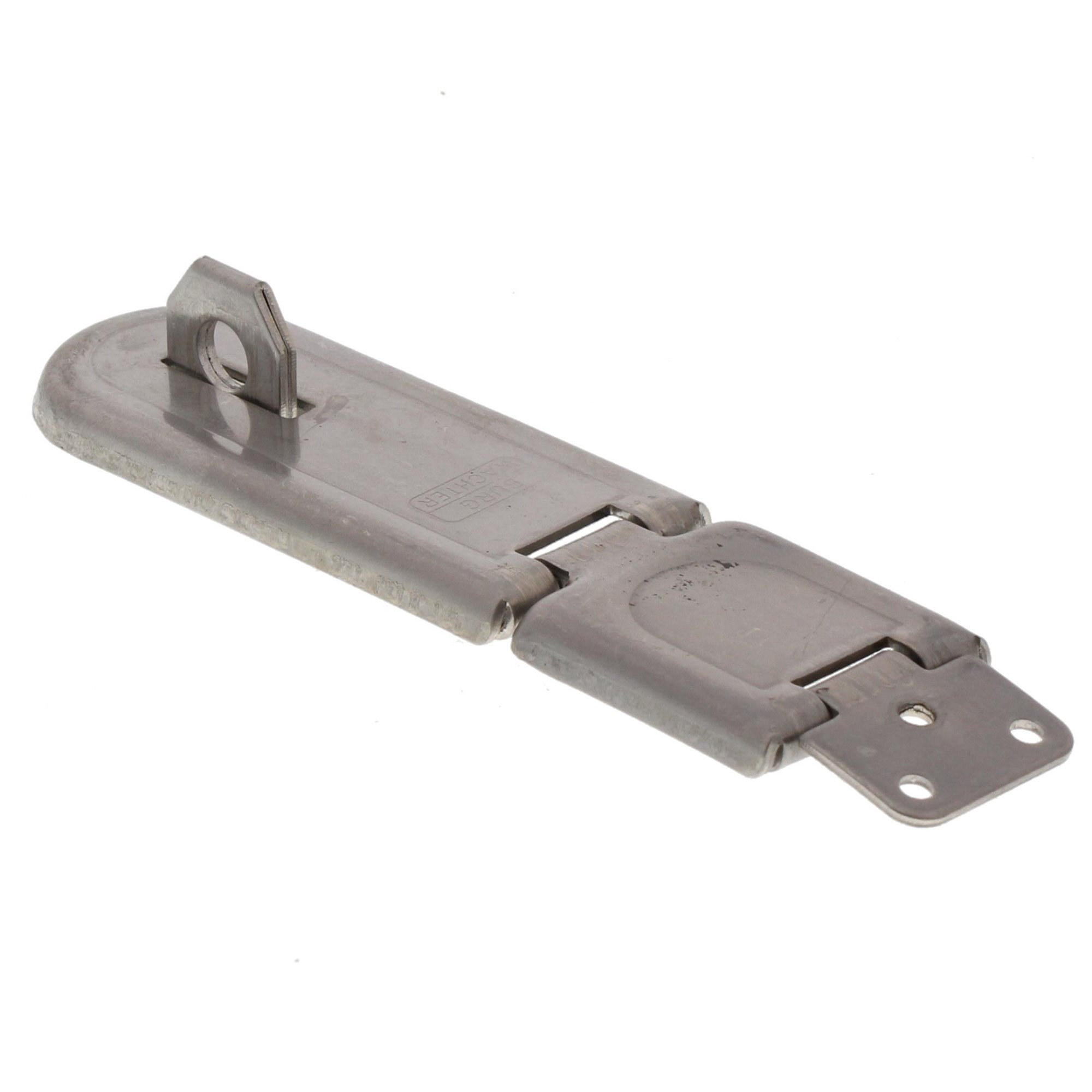 BURG-WÄCHTER, Hasp and Staple for Padlock, for Flush Doors, Panzer-Überfalle Stainless Steel PMG 80 Ni SB