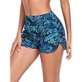 RELLECIGA Women's Board Shorts High Waisted Tummy Control Built-in Swim Shorts