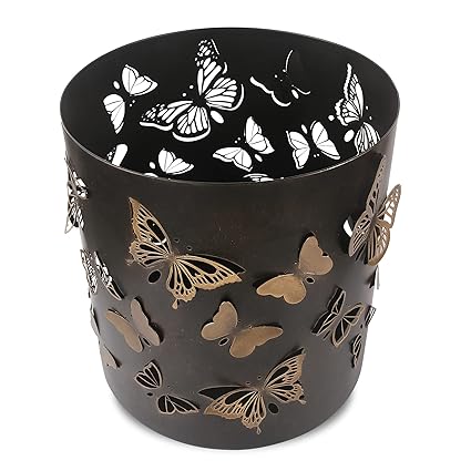 DecoWorld ||Metal Planter, HandAntiqued 3D Laser Cut, Indoor and Living Room Planters||Fancy Floor Planters for Flower Pot and Plants|Home Decor planters for Living Room and Balcony||Butterfly Design