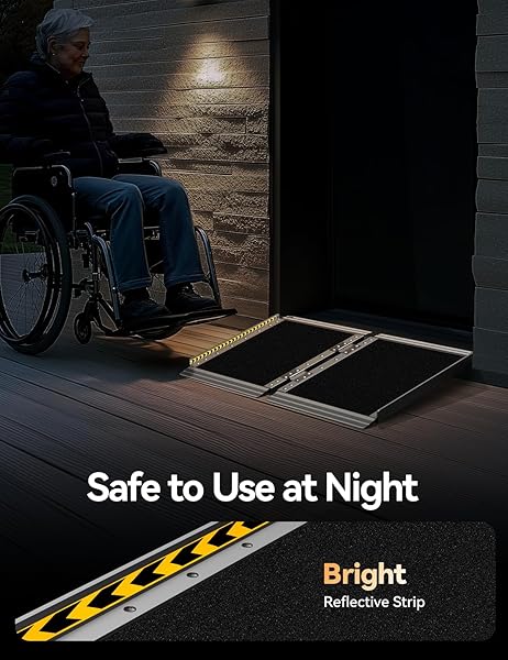 FACHNUO 2 FEET PORTABLE WHEELCHAIR RAMP, NON-SKID ALUMINUM HANDICAP RAMPS WITH HANDLE, FOLDING THRESHOLD WHEEL CHAIR RAMP FOR HOME STEPS, STAIRS, ENTRY, THRESHOLD, DOORWAYS, SCOOTER, 800LBS CAPACITY