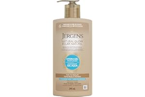 Jergens Natural Glow Hydra Gel Moisturizer Self Tanner for Face and Body Fair to Medium