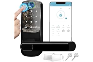 Smart Door Handle Lock with Keypad：Sifely Fingerprint Lock - Keyless Entry Door Lock for Front Door - Digital WiFi Door Lock 