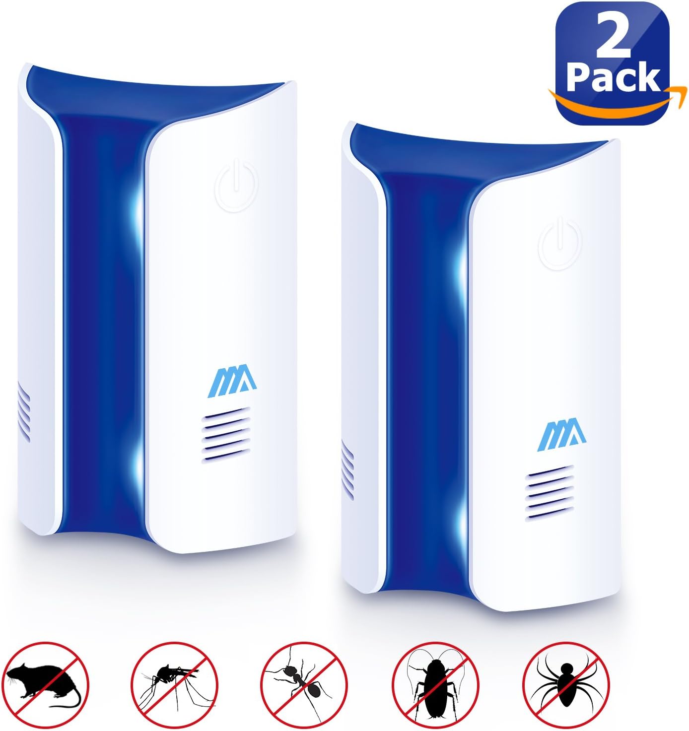 Adoric Life 2 Pack Ultrasonic Electromagnetic Pest Repellent, Pest Control Plug in Repeller Indoor for Mosquitoes, Mice, Rats, Roaches, Spiders, Rodents, Flies - Human & Pet Safe Pest Warrior