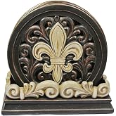 LL Home Fleur-De-Lis Carved Scrolls 4 Coaster Set
