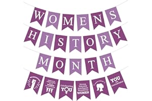 ALWAYSLOVARIOUS Women's History Month Banner Decorations, Female Awareness Bulletin Board Decor, Purple Inspirational Gifts for Women, Classroom Handout Supplies, Offices Libraries Feminist Empowerment Sign