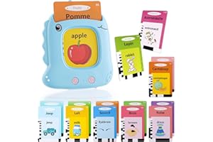 French English Talking Flash Cards for Toddler 2 3 4 5 6 Year Olds, Montessori & Preschool Educational Toys with 224 Words, S