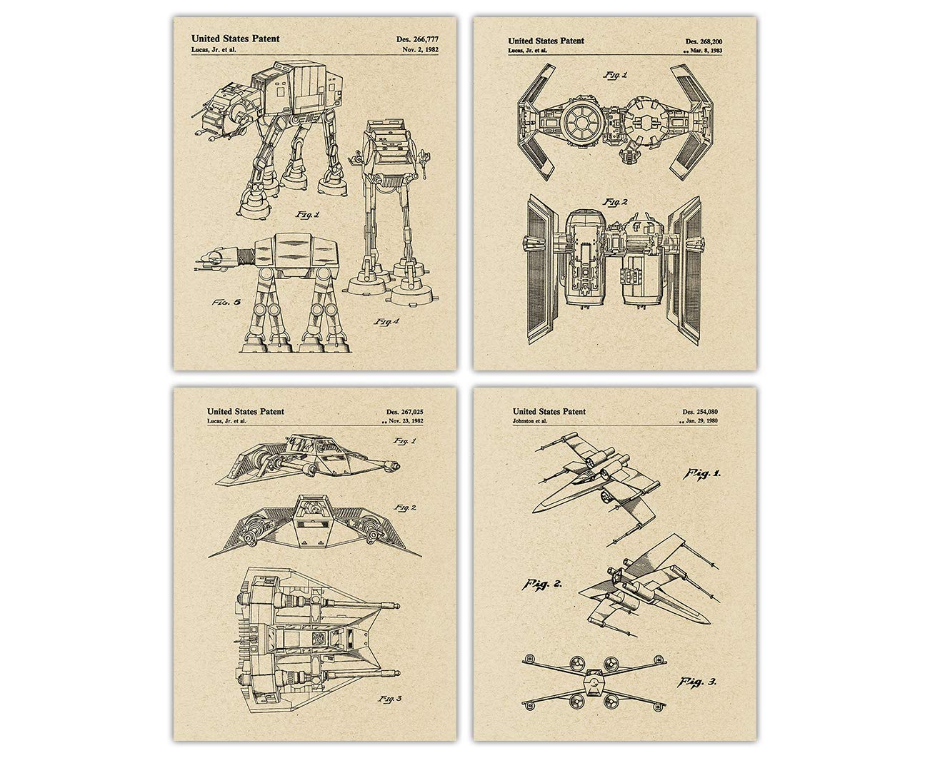 Amazon.com: Star Wars Vehicle Patent Wall Art: Handmade Vintage Poster
