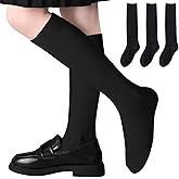 Girls Knee High Socks Seamless Boys School Uniform Socks Kids Knee High Stockings Long Tube Sock 3 Pairs