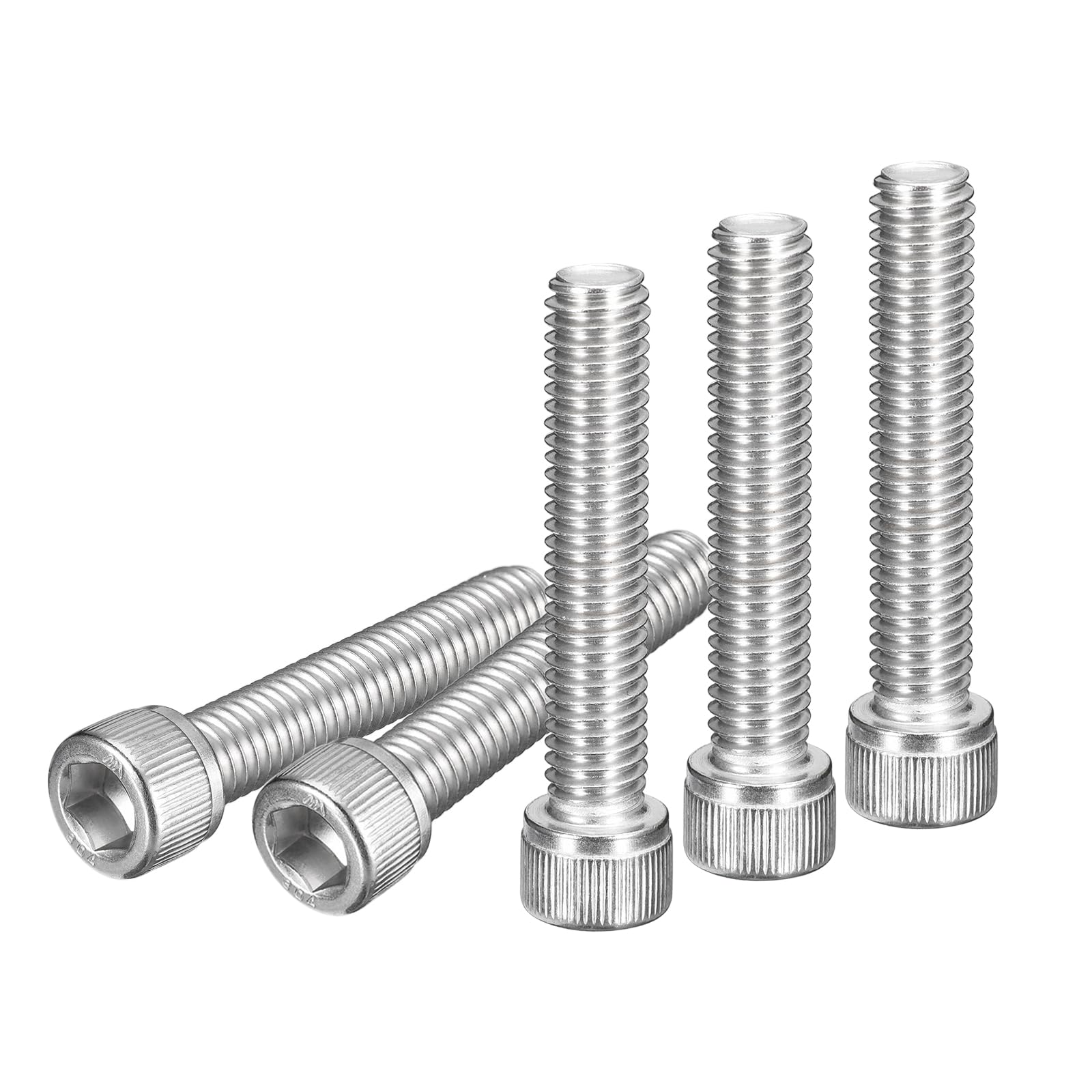 DTGN 3/8-16x2" Socket Head Cap Screws Bolts, 10Pcs 304 Stainless Steel 18-8, Machine Hex Socket Screw, Hex Drive, Bright Finish, UNC Coarse Thread Fully Threaded