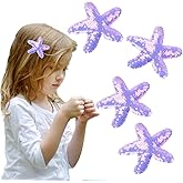 Totelux Starfish Hair Clips Sequins Hair Pins Sea Star Hair Barrettes Glitter Hair Alligator Clips for Women Girls Purple Hair Accessories Cute Headpiece Birthday Party Supplies 4PCS