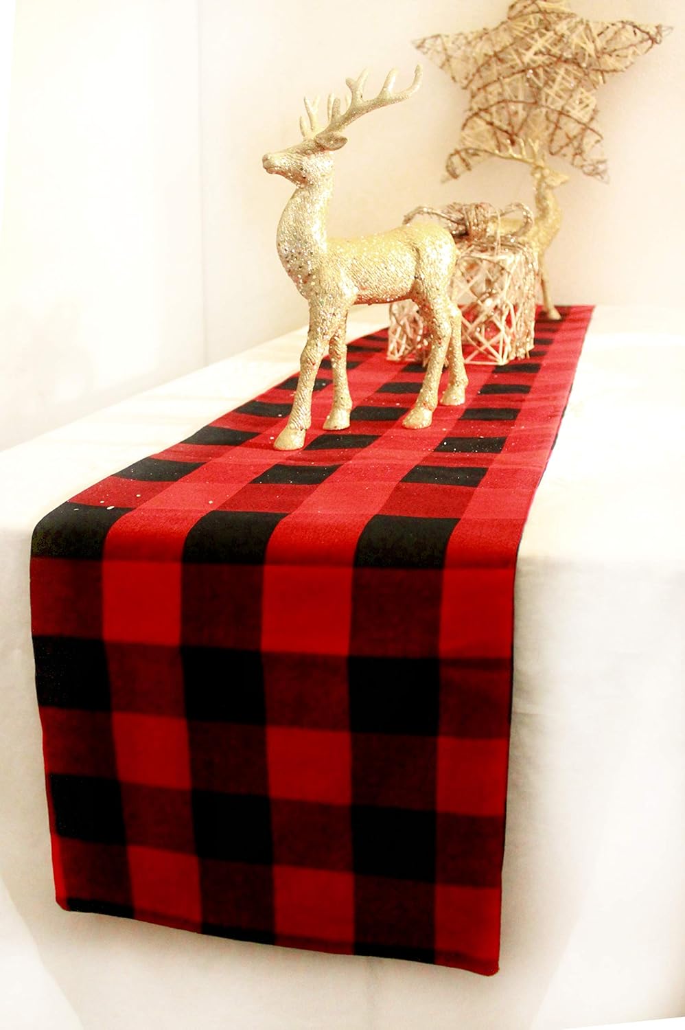 Arrives Before Christmas Buffalo Plaid Table Runner