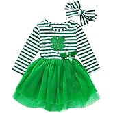 St. Patrick´s Day Toddler Girl Outfit Clover Long Sleeves Toddler Girl St. Patrick´s Day Dress Clothes