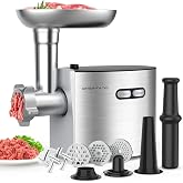 CHEFFANO Meat Grinder, 2800W Max Meat Grinder Electric, ETL Approved Heavy Duty Meat Mincer Machine with 2 Blades, 3 Plates, Sausage Stuffer Tubes &amp; Kubbe Kit for Home Kitchen Use