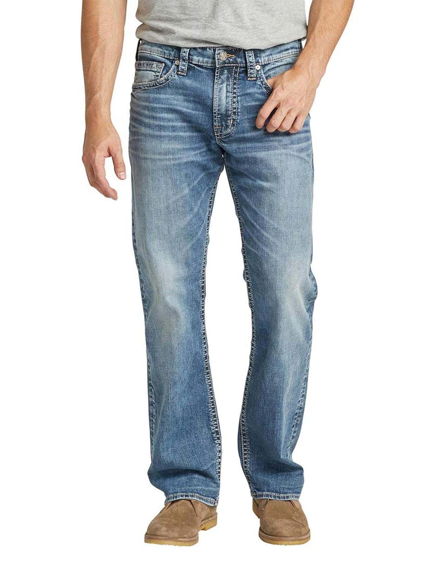 Silver Jeans Co. Men’s Zac Relaxed Fit Straight Leg Jeans, Classic Dark Indigo, 35W x 30L