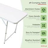 Oypla 6ft Folding Outdoor Work Table Lightweight Aluminium Frame view 2