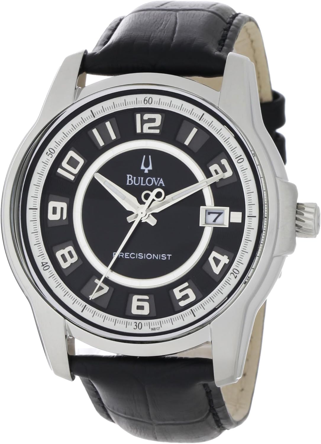 Bulova Precisionist 98b267 Claremont Leather montre pour homme Noir