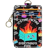 DATOUCAT Slim Wallet Credit Card Holder, Small Stove, RFID Wallet Women Cute Small Front Pocket Wallet With Zipper, PU Leather Thin travel RFID Blocking Card Case ID Window,Ladies Gifts