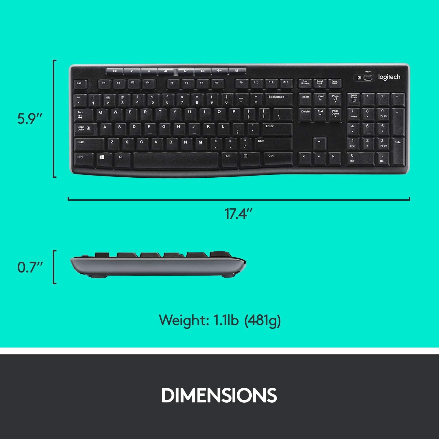 Logitech MK270 Wireless Keyboard and Mouse Combo - Keyboard and Mouse Included, 2.4GHz Dropout-Free Connection, Long Battery Life (Frustration-Free Packaging): Computers & Accessories